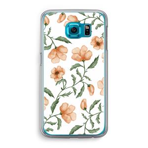 CaseCompany Peachy flowers: Samsung Galaxy S6 Transparant Hoesje