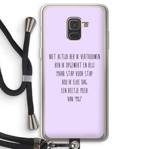 CaseCompany Zelfvertrouwen: Samsung Galaxy A8 (2018) Transparant Hoesje met koord