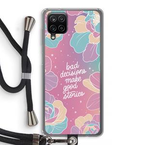 CaseCompany Good stories: Samsung Galaxy A12 Transparant Hoesje met koord