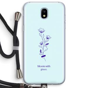 CaseCompany Bloom with grace: Samsung Galaxy J5 (2017) Transparant Hoesje met koord