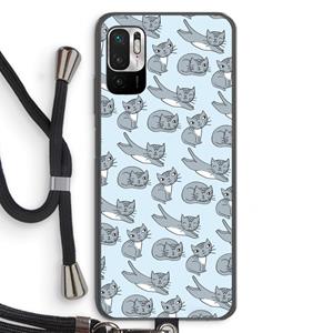 CaseCompany Poezen: Xiaomi Redmi Note 10 5G Transparant Hoesje met koord