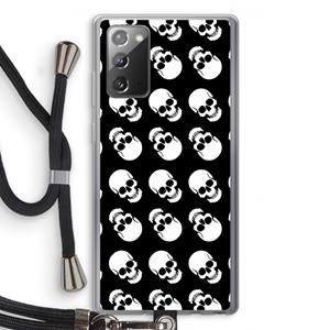 CaseCompany Musketon Skulls: Samsung Galaxy Note 20 / Note 20 5G Transparant Hoesje met koord