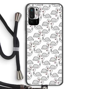 CaseCompany Zwanen: Xiaomi Redmi Note 10 5G Transparant Hoesje met koord