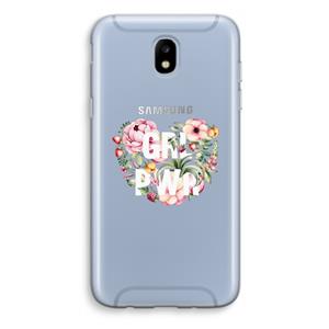 CaseCompany GRL PWR Flower: Samsung Galaxy J5 (2017) Transparant Hoesje