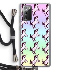 CaseCompany Musketon Unicorn: Samsung Galaxy Note 20 / Note 20 5G Transparant Hoesje met koord