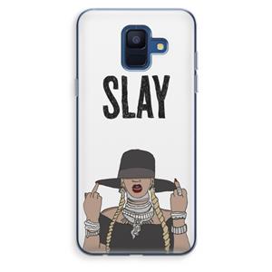 CaseCompany Slay All Day: Samsung Galaxy A6 (2018) Transparant Hoesje
