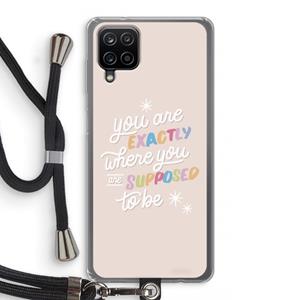 CaseCompany Right Place: Samsung Galaxy A12 Transparant Hoesje met koord
