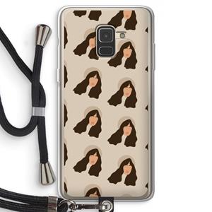 CaseCompany Bonjour mon amour: Samsung Galaxy A8 (2018) Transparant Hoesje met koord