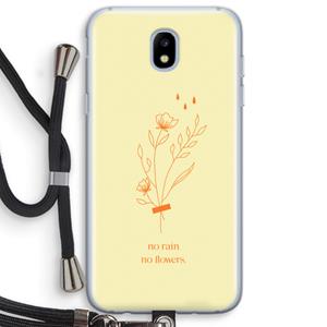 CaseCompany No rain no flowers: Samsung Galaxy J5 (2017) Transparant Hoesje met koord