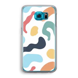 CaseCompany Memphis Shapes Blue: Samsung Galaxy S6 Transparant Hoesje