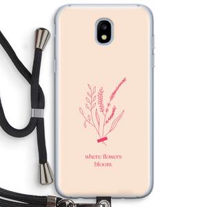 CaseCompany Where flowers bloom: Samsung Galaxy J5 (2017) Transparant Hoesje met koord
