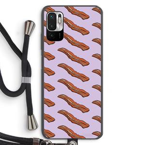 CaseCompany Bacon to my eggs #2: Xiaomi Redmi Note 10 5G Transparant Hoesje met koord