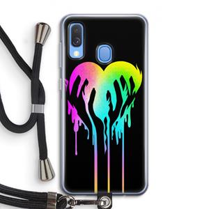 CaseCompany Hold My Heart: Samsung Galaxy A40 Transparant Hoesje met koord