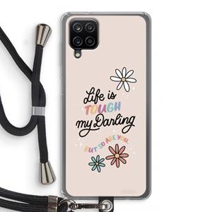 CaseCompany Tough Life: Samsung Galaxy A12 Transparant Hoesje met koord