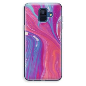 CaseCompany Paarse stroom: Samsung Galaxy A6 (2018) Transparant Hoesje