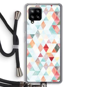 CaseCompany Gekleurde driehoekjes pastel: Samsung Galaxy A42 5G Transparant Hoesje met koord