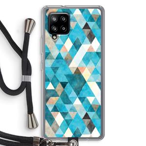 CaseCompany Gekleurde driehoekjes blauw: Samsung Galaxy A42 5G Transparant Hoesje met koord