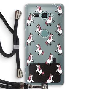 CaseCompany Eenhoorns overal: Sony Xperia XZ2 Compact Transparant Hoesje met koord