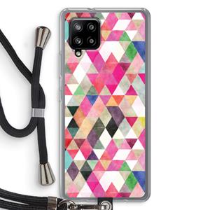 CaseCompany Gekleurde driehoekjes: Samsung Galaxy A42 5G Transparant Hoesje met koord