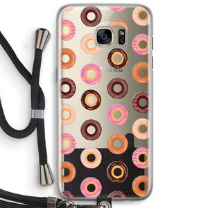 CaseCompany Donuts: Samsung Galaxy S7 Edge Transparant Hoesje met koord