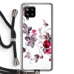 CaseCompany Mooie bloemen: Samsung Galaxy A42 5G Transparant Hoesje met koord