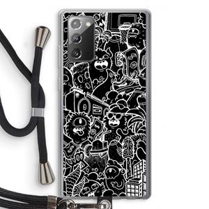 CaseCompany Vexx Black City : Samsung Galaxy Note 20 / Note 20 5G Transparant Hoesje met koord