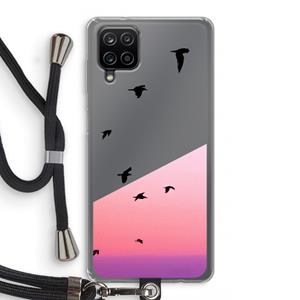 CaseCompany Fly away: Samsung Galaxy A12 Transparant Hoesje met koord