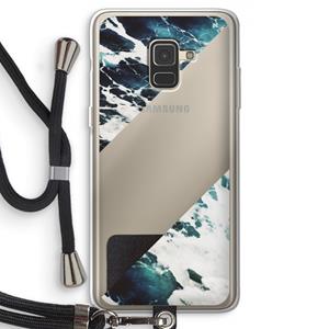 CaseCompany Golven: Samsung Galaxy A8 (2018) Transparant Hoesje met koord