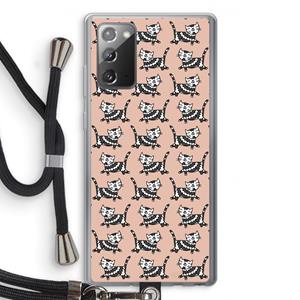 CaseCompany Zwarte poes: Samsung Galaxy Note 20 / Note 20 5G Transparant Hoesje met koord
