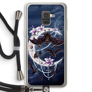 CaseCompany Vleermuizen Maan: Samsung Galaxy A8 (2018) Transparant Hoesje met koord