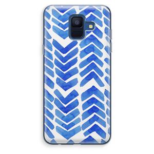 CaseCompany Blauwe pijlen: Samsung Galaxy A6 (2018) Transparant Hoesje