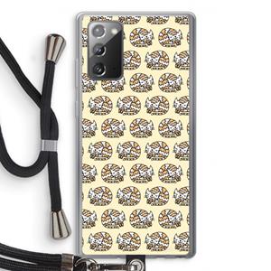CaseCompany Slapende poes: Samsung Galaxy Note 20 / Note 20 5G Transparant Hoesje met koord