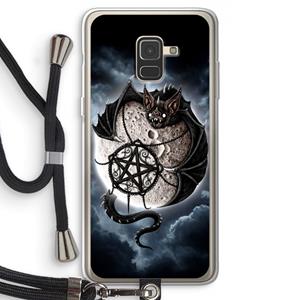 CaseCompany Volle maan: Samsung Galaxy A8 (2018) Transparant Hoesje met koord
