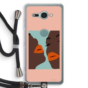 CaseCompany Orange lips: Sony Xperia XZ2 Compact Transparant Hoesje met koord