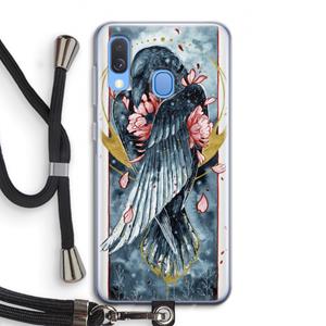 CaseCompany Golden Raven: Samsung Galaxy A40 Transparant Hoesje met koord