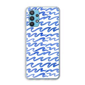 CaseCompany Blauwe golven: Samsung Galaxy A32 4G Transparant Hoesje