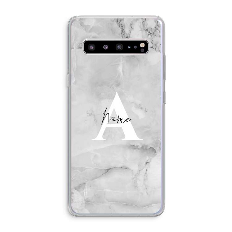 CaseCompany Ivory Marble: Samsung Galaxy S10 5G Transparant Hoesje