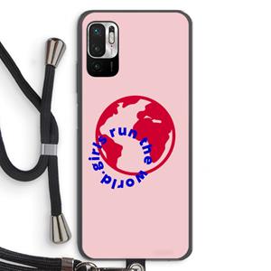 CaseCompany Run The World: Xiaomi Redmi Note 10 5G Transparant Hoesje met koord