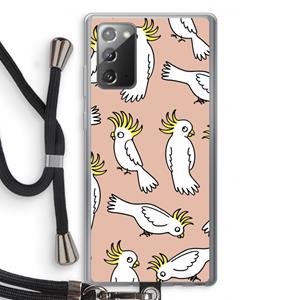 CaseCompany Papegaai: Samsung Galaxy Note 20 / Note 20 5G Transparant Hoesje met koord
