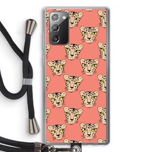 CaseCompany Tijger: Samsung Galaxy Note 20 / Note 20 5G Transparant Hoesje met koord