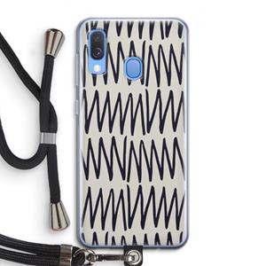 CaseCompany Marrakech Zigzag: Samsung Galaxy A40 Transparant Hoesje met koord