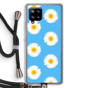 CaseCompany Margrietjes: Samsung Galaxy A42 5G Transparant Hoesje met koord