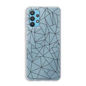 CaseCompany Geometrische lijnen zwart: Samsung Galaxy A32 4G Transparant Hoesje