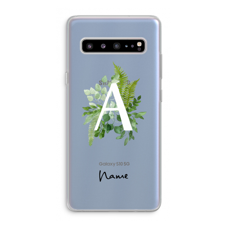 CaseCompany Green Brush: Samsung Galaxy S10 5G Transparant Hoesje