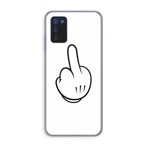 CaseCompany Middle finger white: Samsung Galaxy A03s Transparant Hoesje