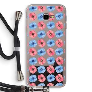 CaseCompany Klaproosjes: Samsung Galaxy J4 Plus Transparant Hoesje met koord