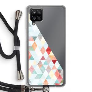 CaseCompany Gekleurde driehoekjes pastel: Samsung Galaxy A12 Transparant Hoesje met koord