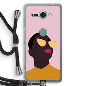 CaseCompany Yellow glasses: Sony Xperia XZ2 Compact Transparant Hoesje met koord