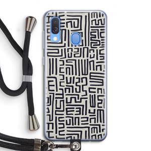 CaseCompany Moroccan Print: Samsung Galaxy A40 Transparant Hoesje met koord