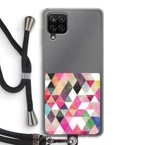 CaseCompany Gekleurde driehoekjes: Samsung Galaxy A12 Transparant Hoesje met koord